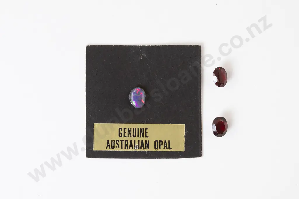 Unmounted Australian Opal and Two Garnets Image 1++