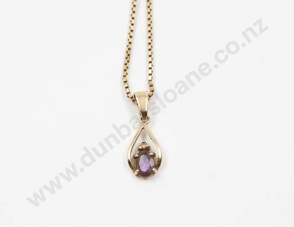 9ct Amethyst Pendant Image 1++