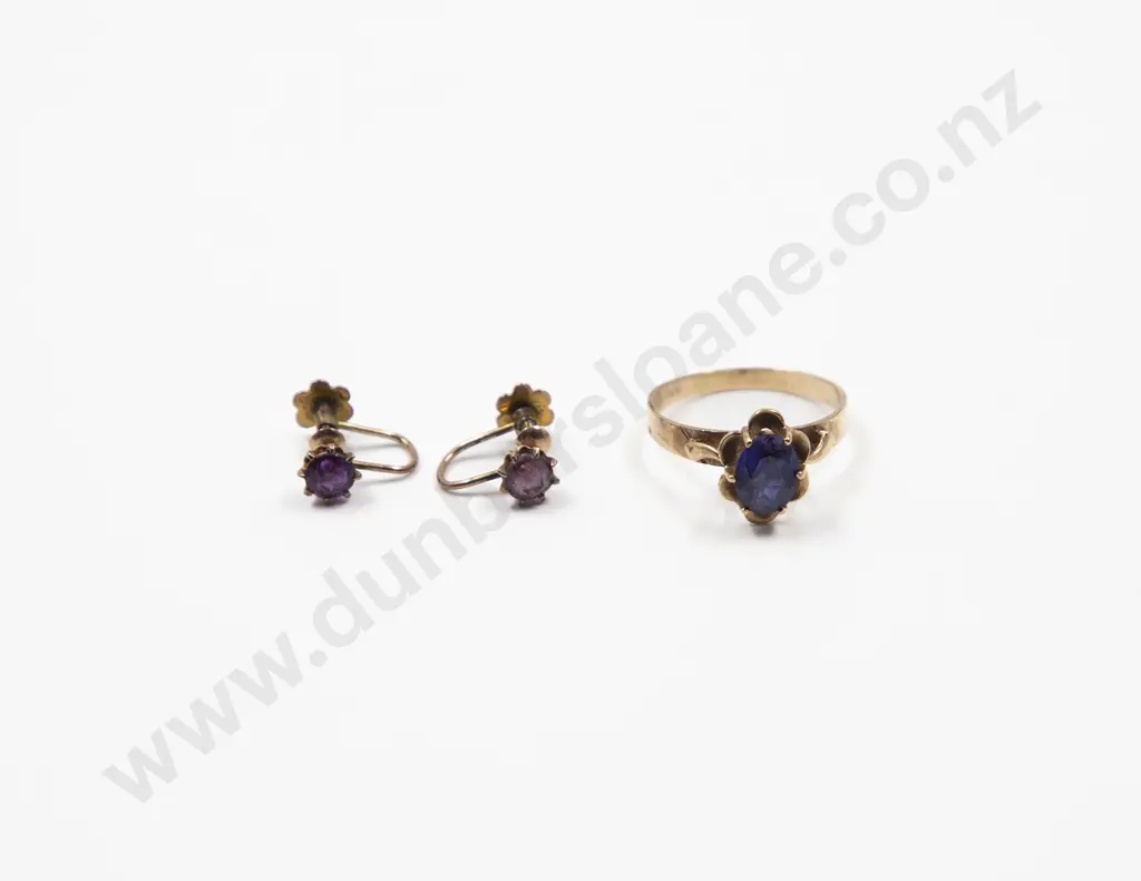 9ct Single Amethyst Dress Ring Image 1++
