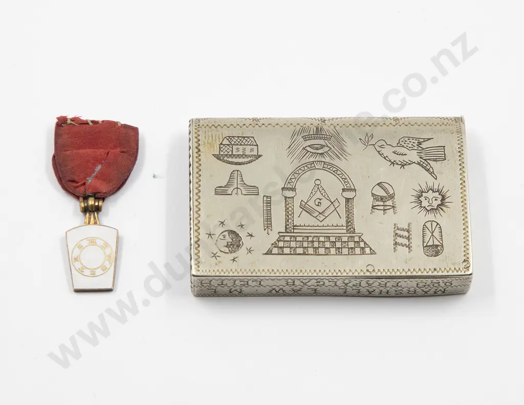 Victorian S/Plate Vesta with Masonic Emblems Image 1++