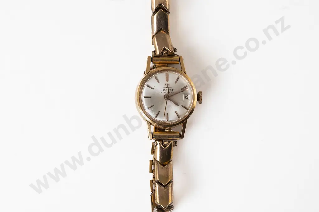 18ct Cased Tissot Visodate Swiss Manual Wind Ladies Wrist Watch Image 1++