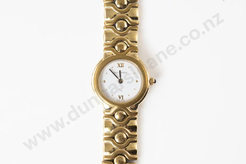 Modern Ladies Bucherer Quartz Stainless Steel Gold Plated Wrist Watch Image 1++