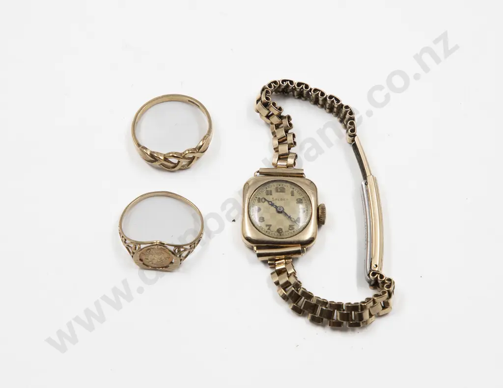 9ct 1949 Souvenir UK/US Coin Signet Type Ring Image 1++
