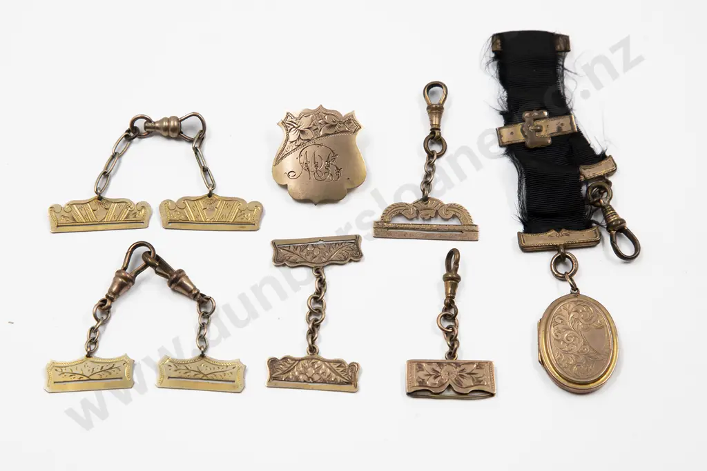 Three 9ct Braid Fob Mounts Image 1++