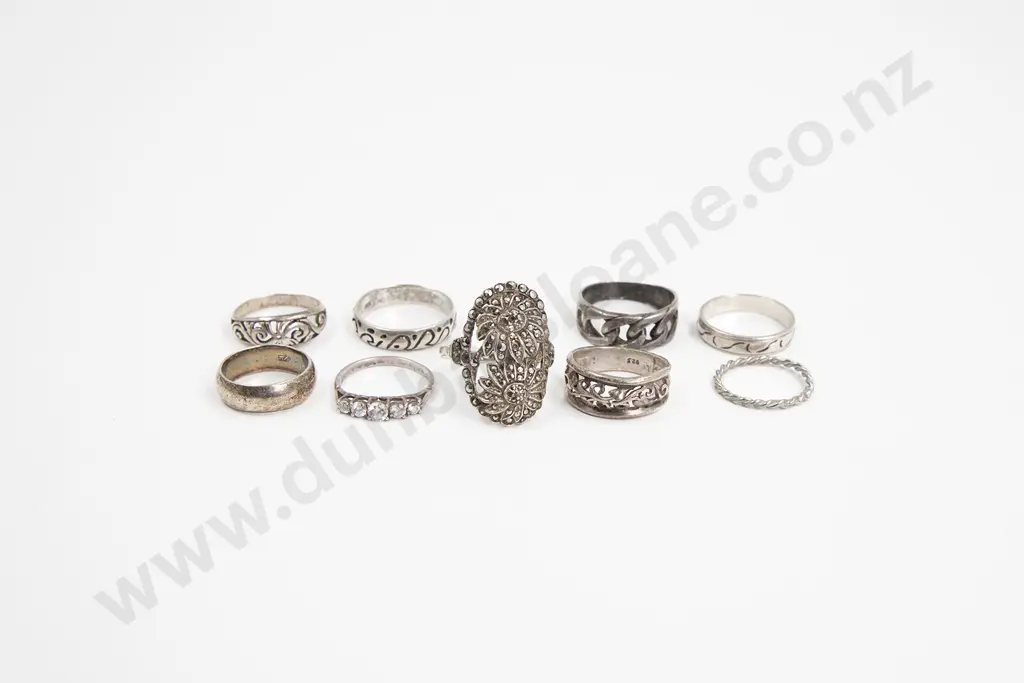 Nine Various S/S Rings Image 1++
