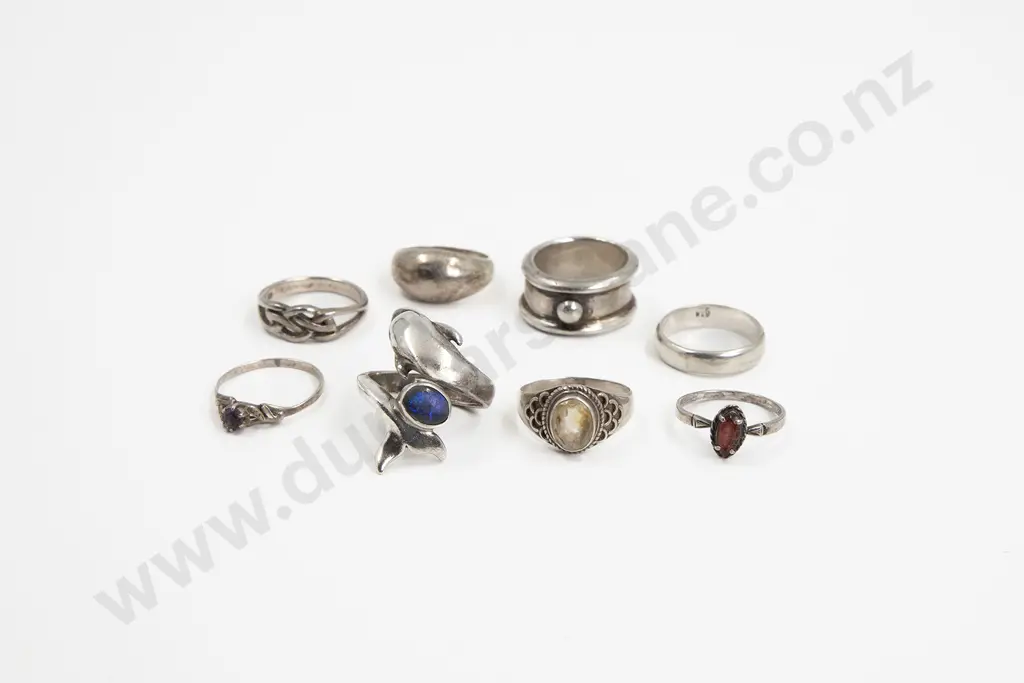 Eight Various S/S Rings Image 1++