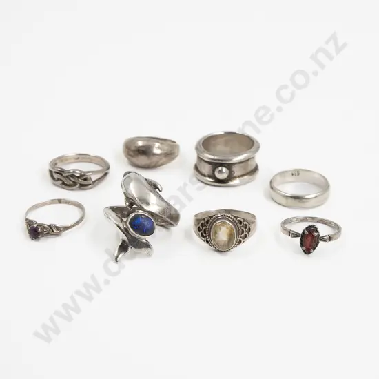 Eight Various S/S Rings