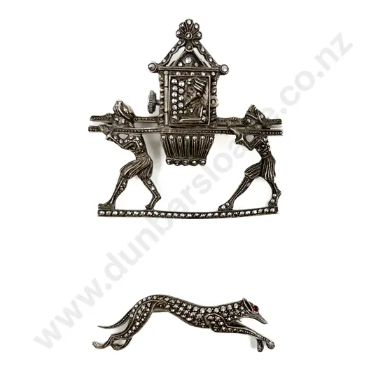 Vintage Silver and Marcasite Watch Brooch