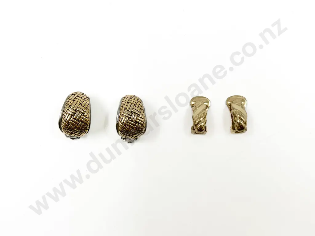 Two Pair Fashion Clip Back Earrings Christian Dior and Oscar De La Renta Image 1++