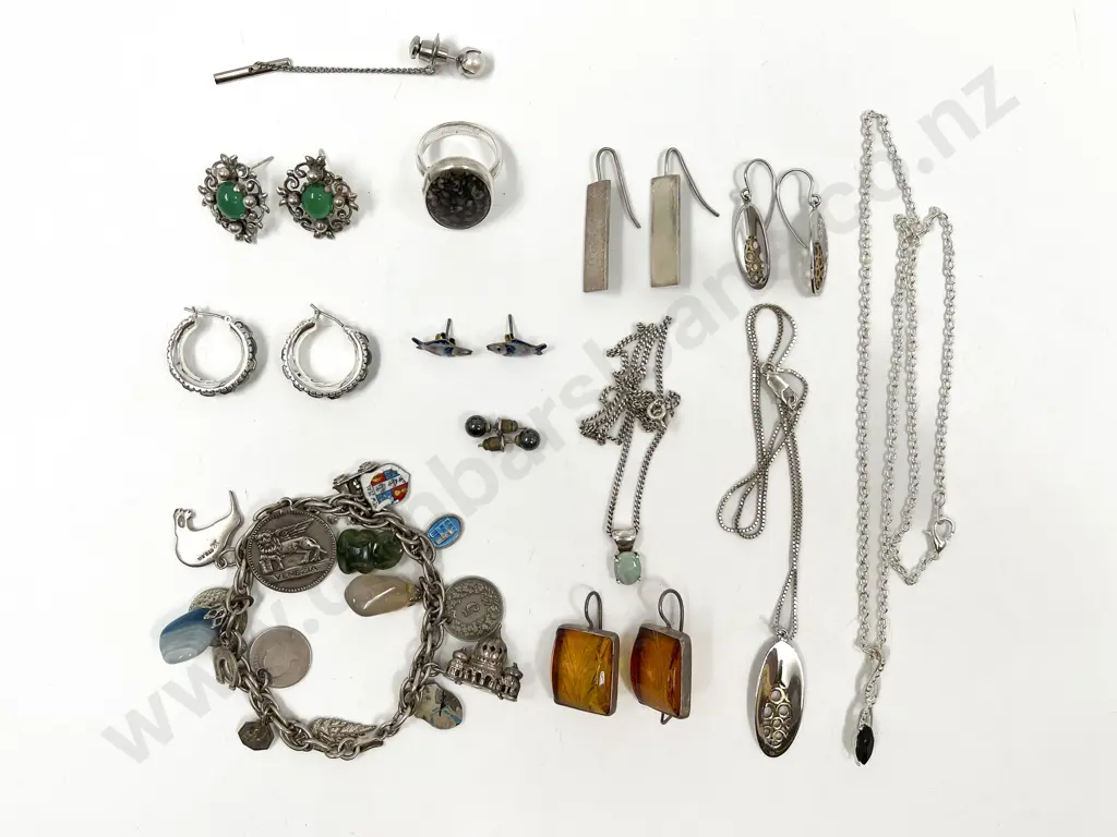 Silver and Silver Plate Charm Bracelet Image 1++