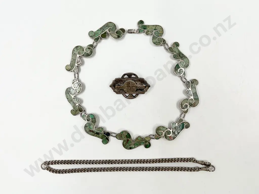 Mexican .925 Silver & Turquoise Necklet Image 1++