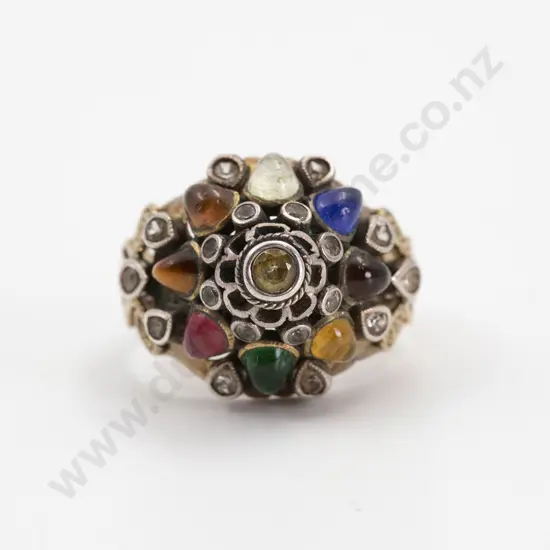 14ct 27stone Multi-Gem Princess Ring