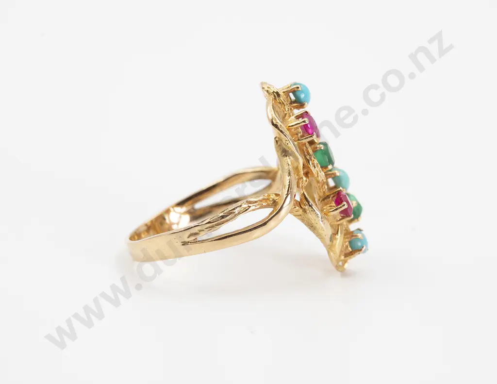 14ct Eight Stone Multi-Gem Dress Ring Image 1++