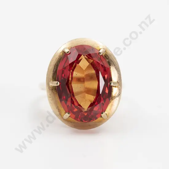 9ct Single Red Quartz Dress Ring