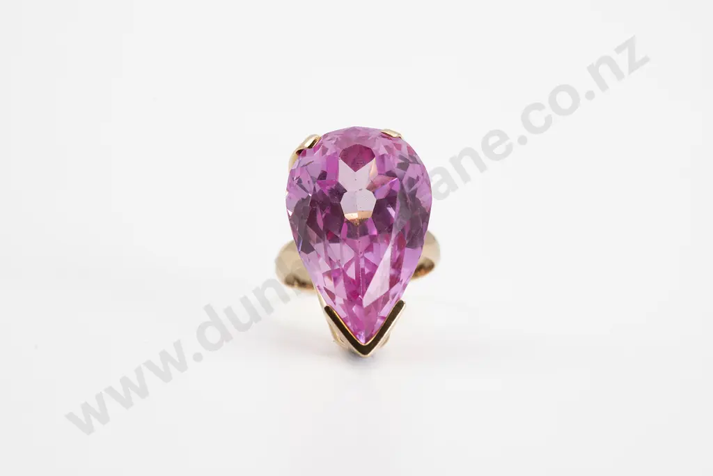 14ct Single Synthetic Pink Spinel Dress Ring Image 1++