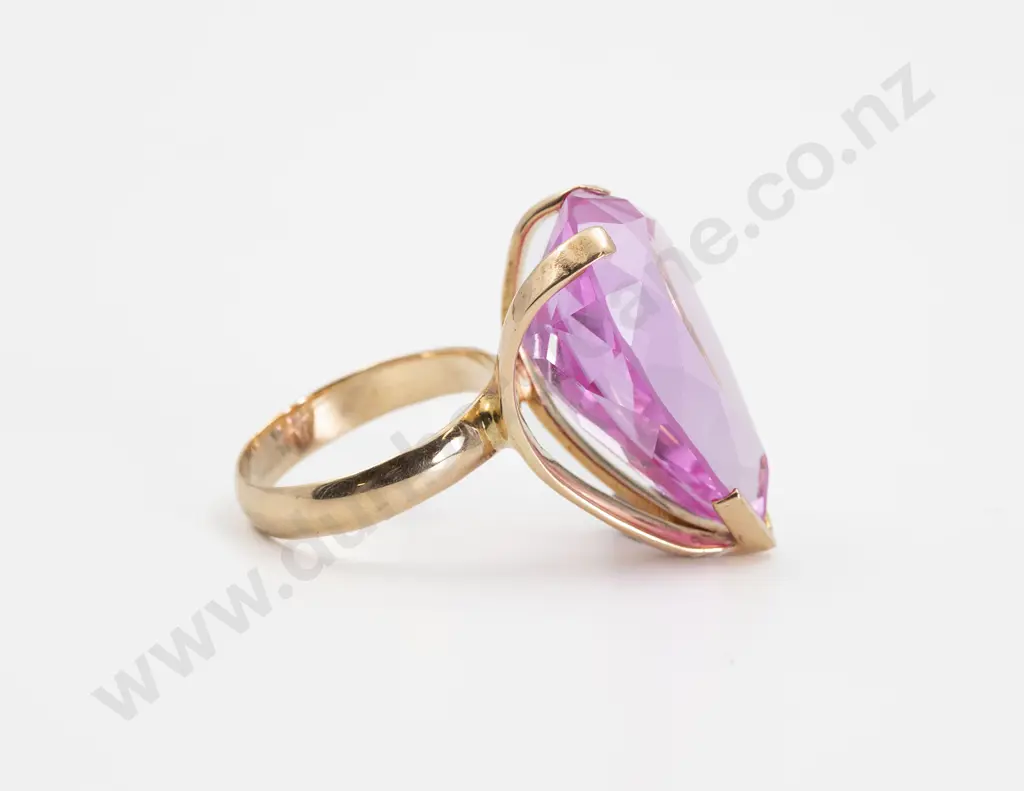 14ct Single Synthetic Pink Spinel Dress Ring Image 1++
