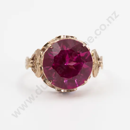 9ct Single Brilliant Cut Ruby Crystal Dress Ring