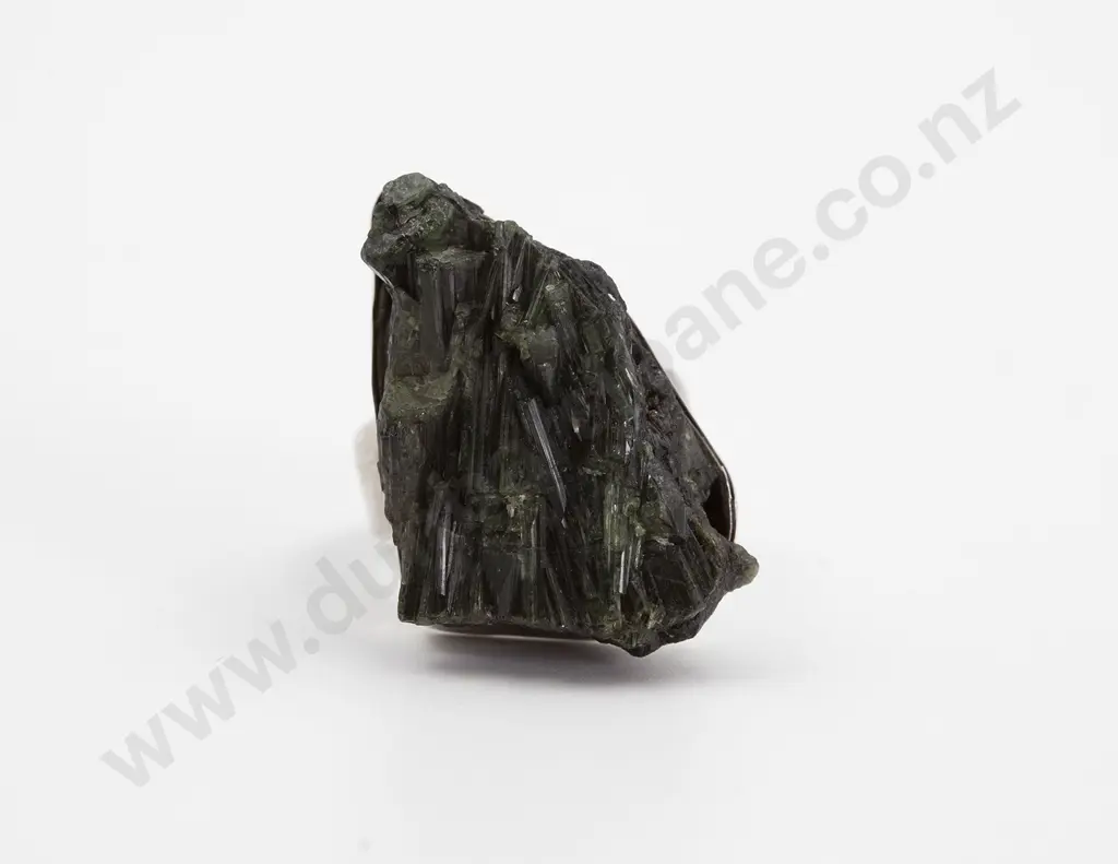 Sterling Silver Natural Form Black Crystal Ring Image 1++