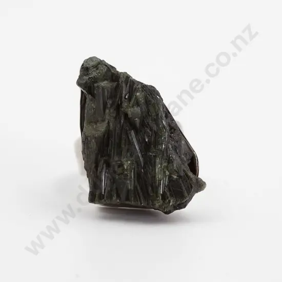 Sterling Silver Natural Form Black Crystal Ring
