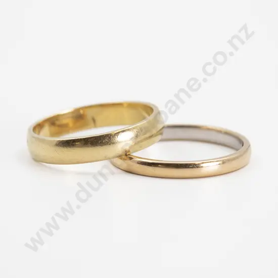 Two 18ct Plain Wedding Bands