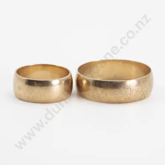Two 9ct Wide Wedding Bands