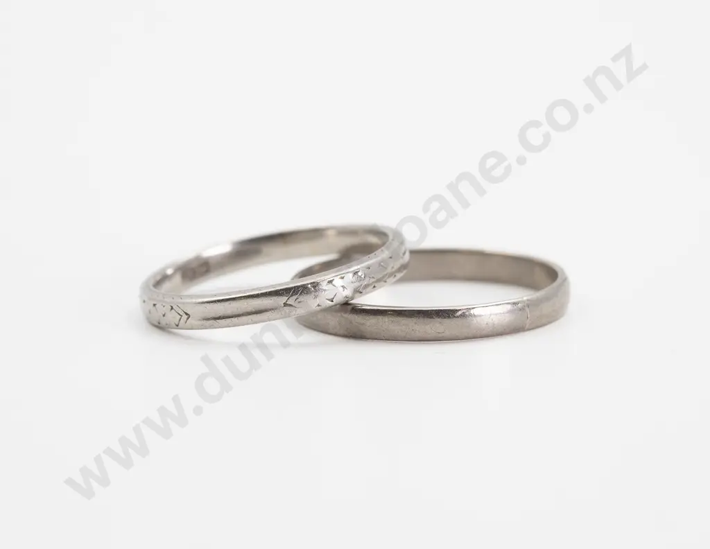 Two Platinum Wedding Bands Image 1++