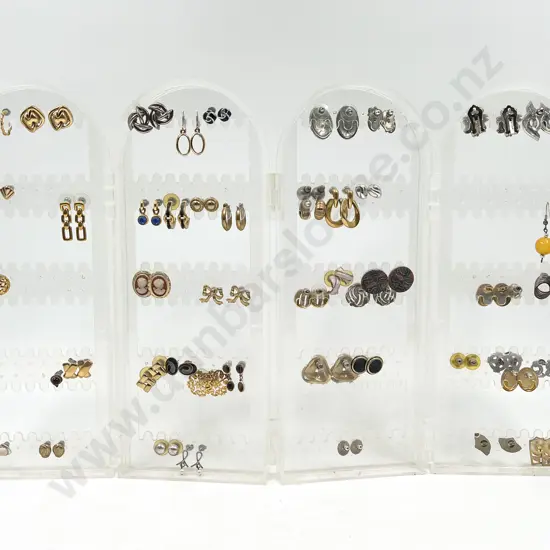 Modern Dressing Table Earring Stand with Assorted Pierced Earrings