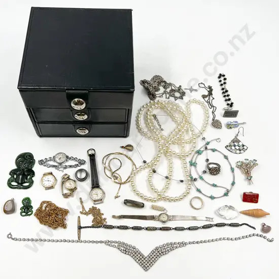 Small Qty Costume Jewellery and Jewel Box