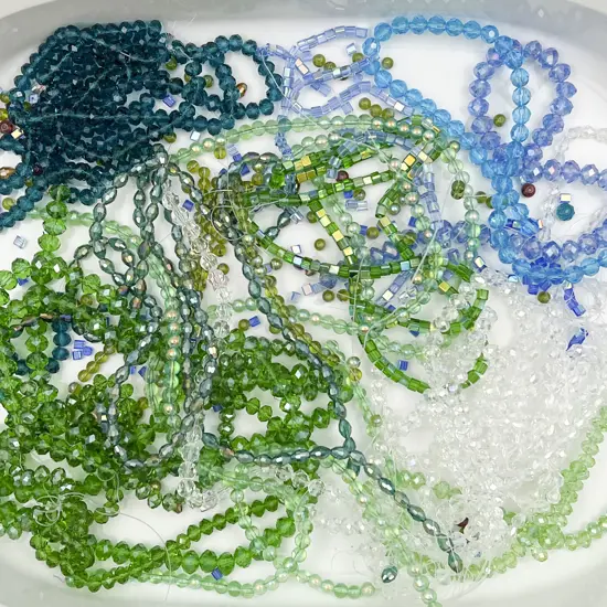 Quantity Various Coloured Crystal Beads