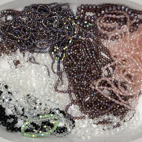 Quantity Various Coloured Crystal Beads