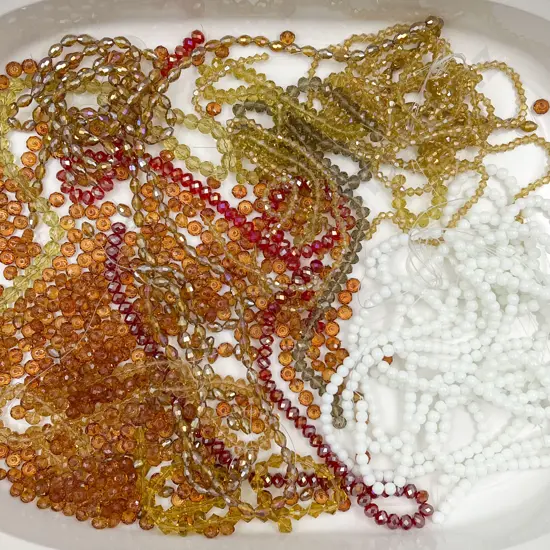 Quantity Various Coloured Crystal Beads