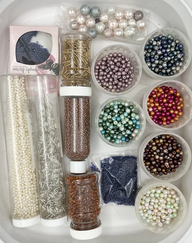 Mixed Lot Faux Pearls & Seed & Bugle Beads Image 1++