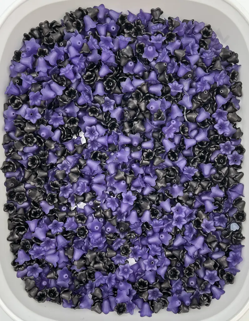 Plastic Multicoloured Flower & Petal Beads Image 1++