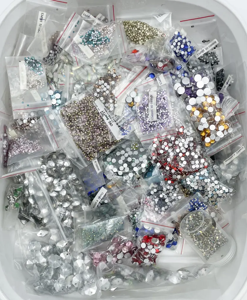 Mixed Quantity Flat Back Crystal & Assorted Beads Image 1++