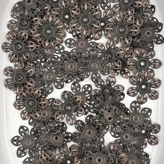 Bulk Quantity Metal Flower Head Bead Mounts