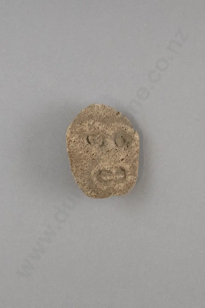 A Rare Carved Pumice Whakapakoko (Head) Image 1++
