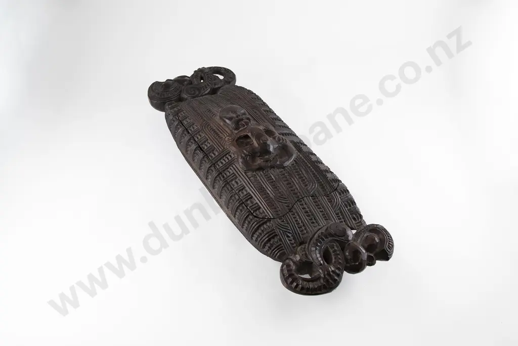 A 20th Century Ngati Tarawhai Carved Wakahuia (Treasure Box) Image 1++