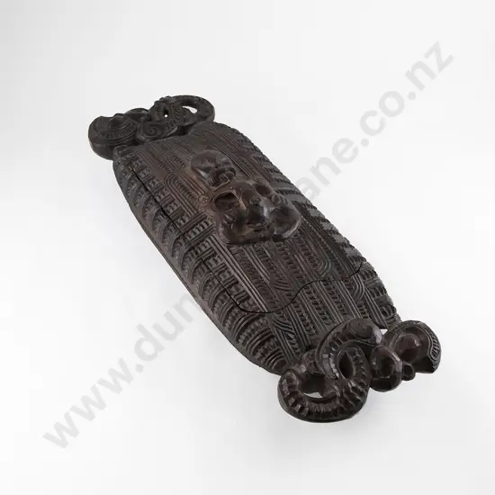 A 20th Century Ngati Tarawhai Carved Wakahuia (Treasure Box)