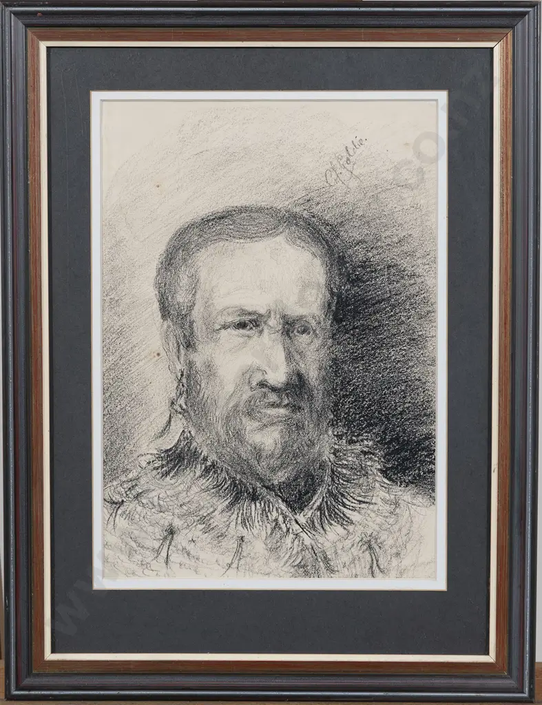 Karl Sim Two Charcoal Portraits Image 1++