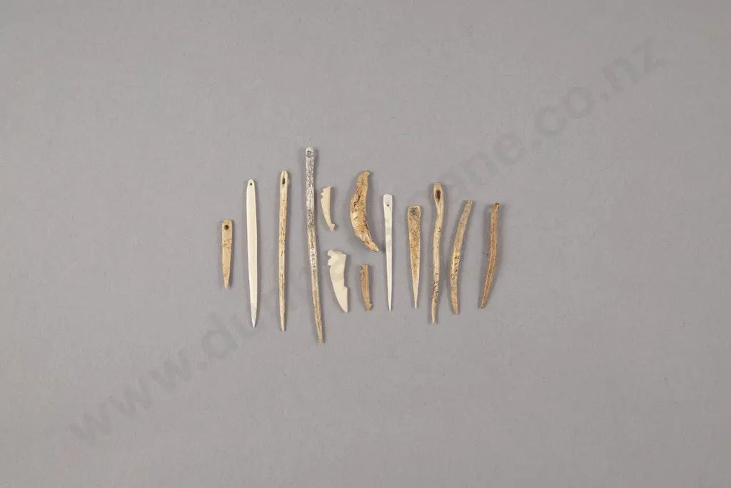 Thirteen Bone Sewing Needles Image 1++