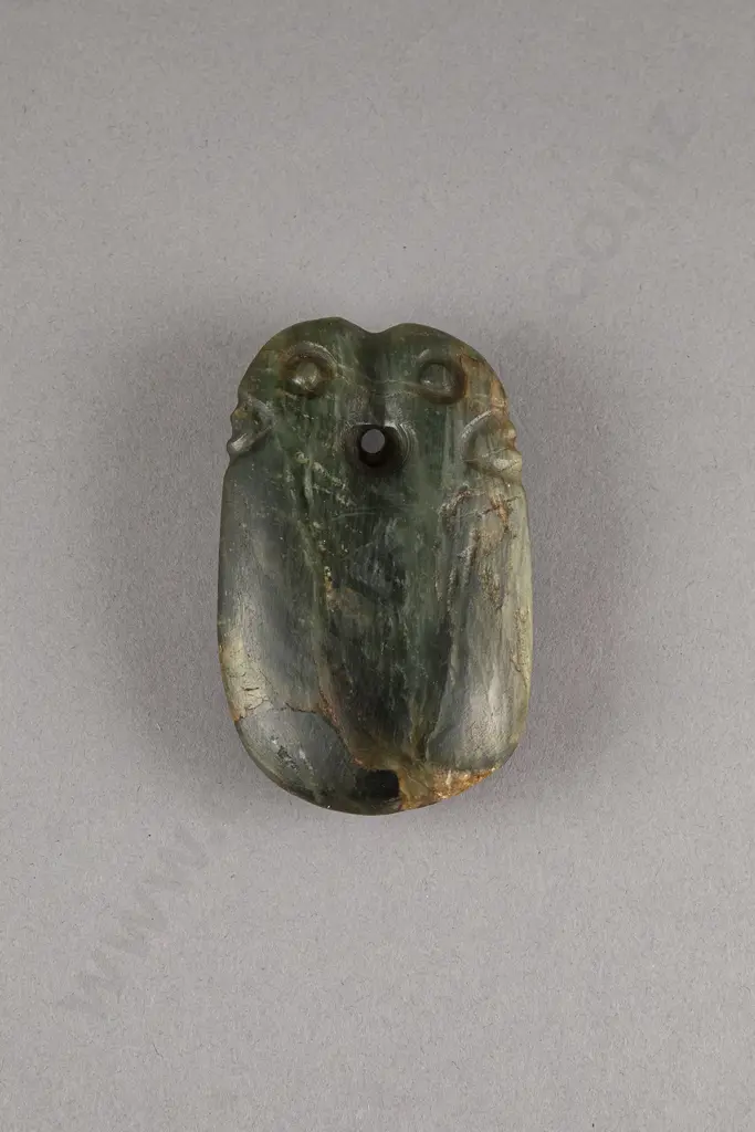 A Rare and Unusual Pre-European Pounamu Pendant Image 1++