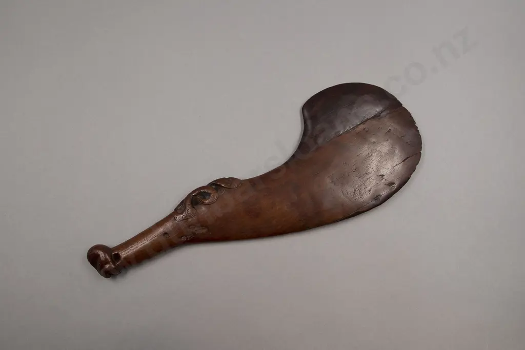A  19th Century Carved Wood Wahaika (Short Bladed Weapon) Image 1++