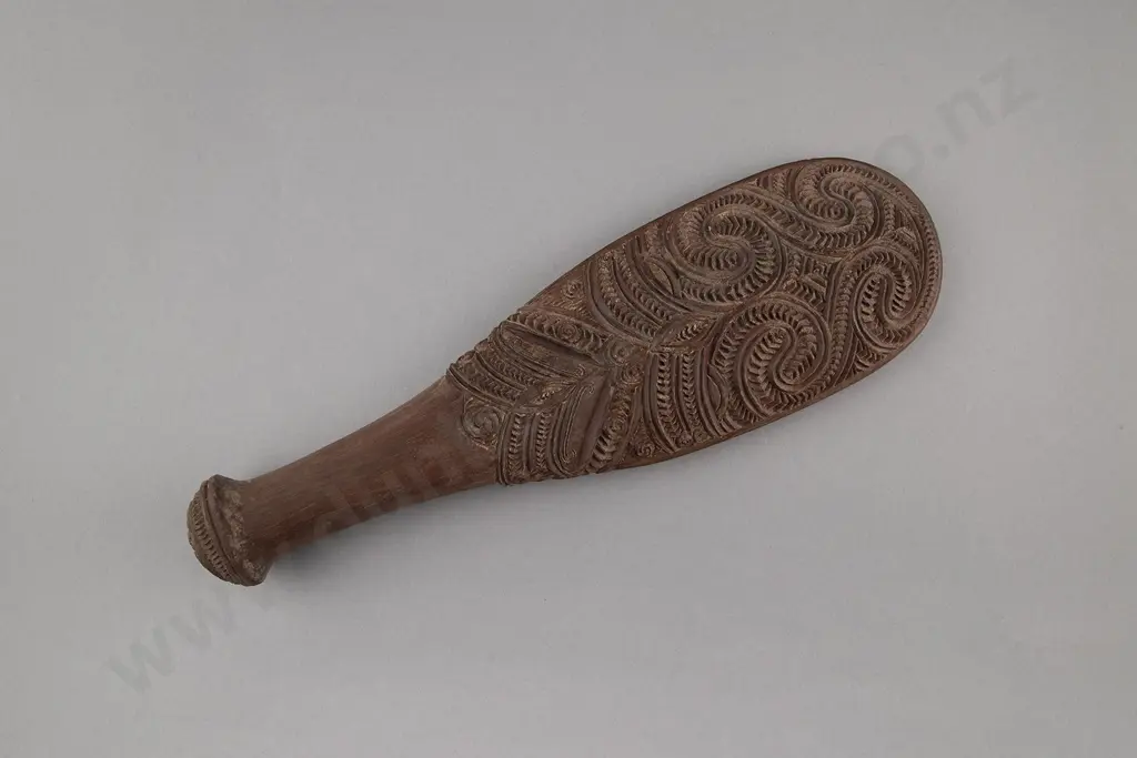 Two Carved Wooden Patu Image 1++