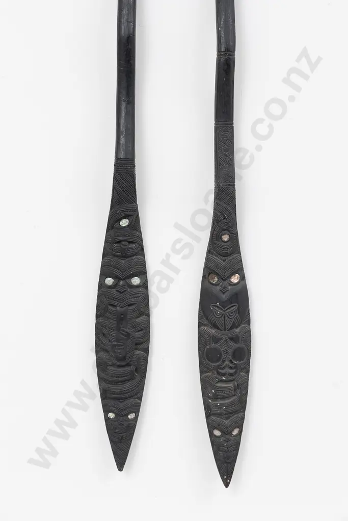 A Pair of 20th Century Ceremonial Paddles Image 1++