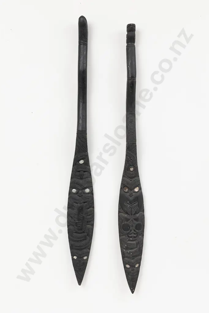 A Pair of 20th Century Ceremonial Paddles Image 1++