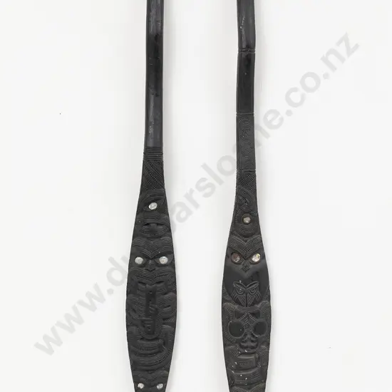 A Pair of 20th Century Ceremonial Paddles