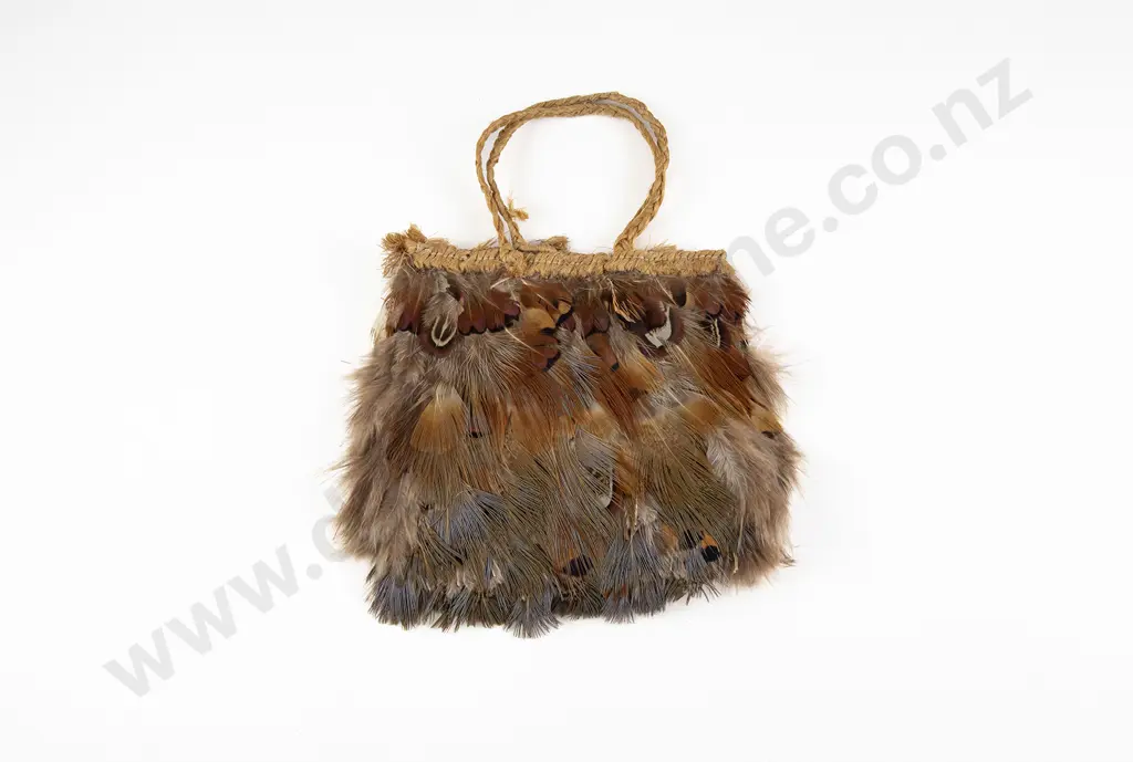 A Good 19th Century Kete Huruhuru (Feather Bag) Image 1++