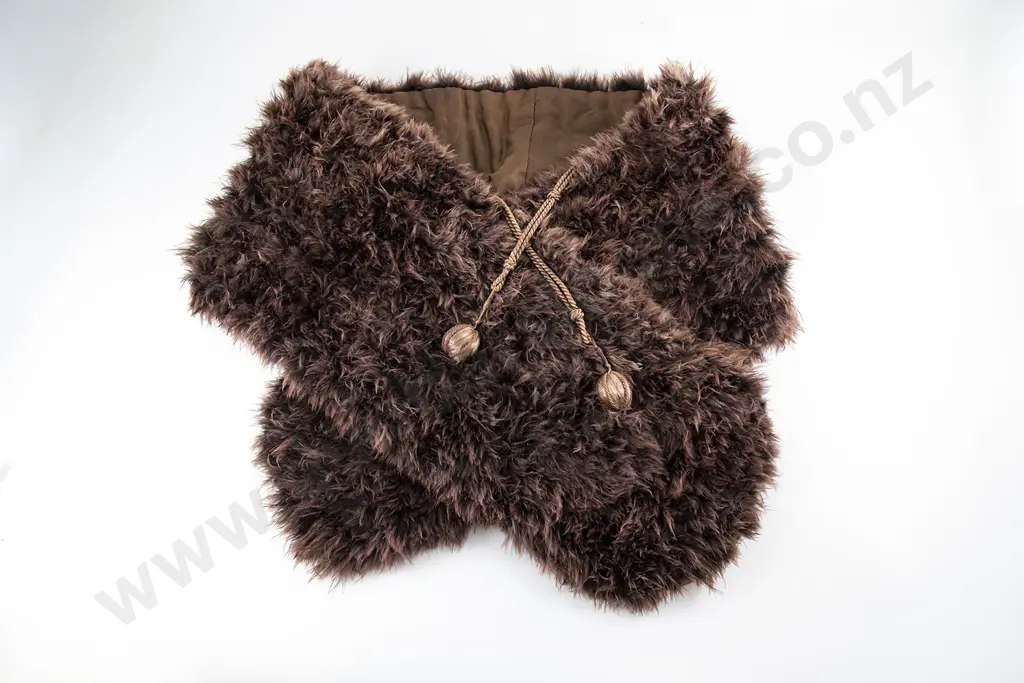 A Rare Late 19th Century Brown Kiwi Feather Stole Image 1++