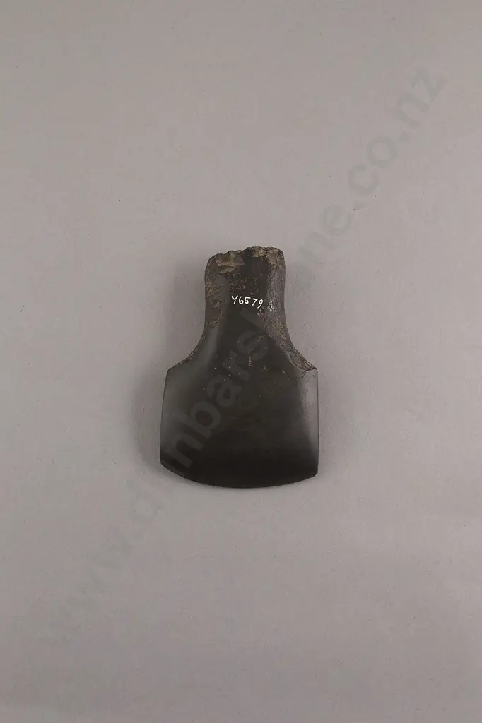 Pre-European Unusual Spaded Shape Toki (Dark Argillite) Image 1++