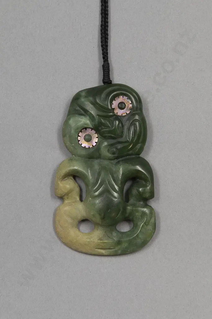 Pounamu Hei Tiki by Scott Parker (Ngati Tama) Image 1++
